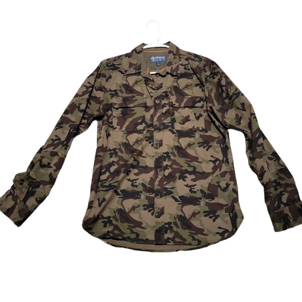 Army print button up shirt